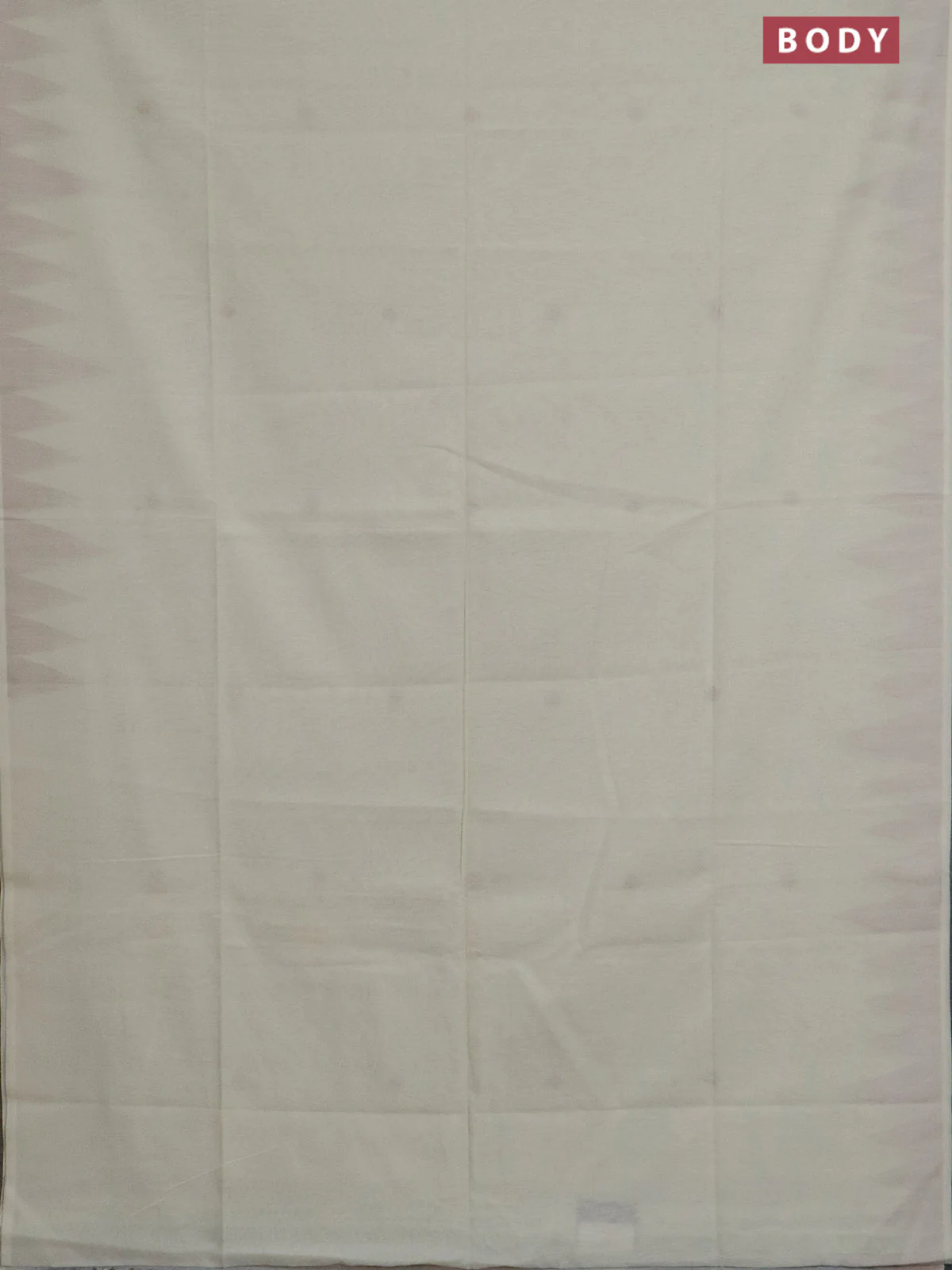 Bengal soft cotton saree cream with thread woven buttas and temple thread woven border - Image 2