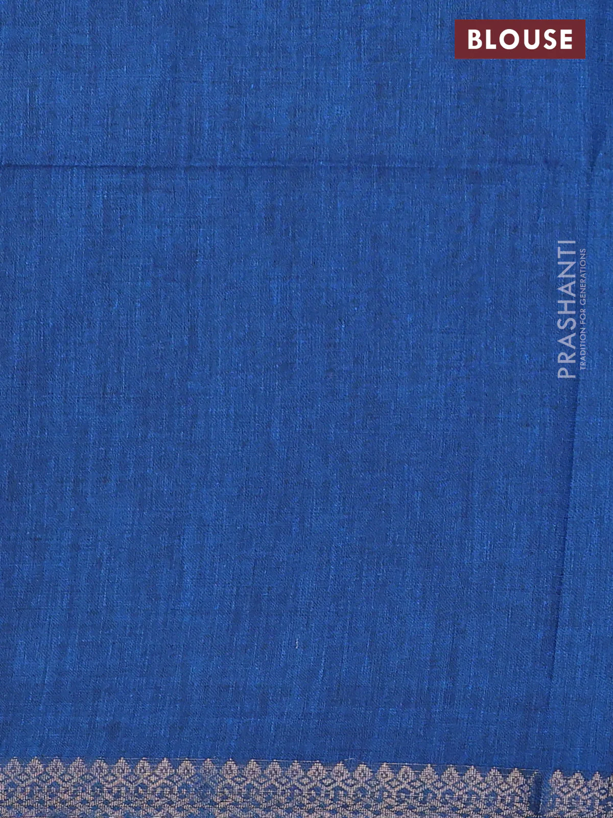 Bengal soft cotton saree cs blue with plain body and zari woven border - Image 4