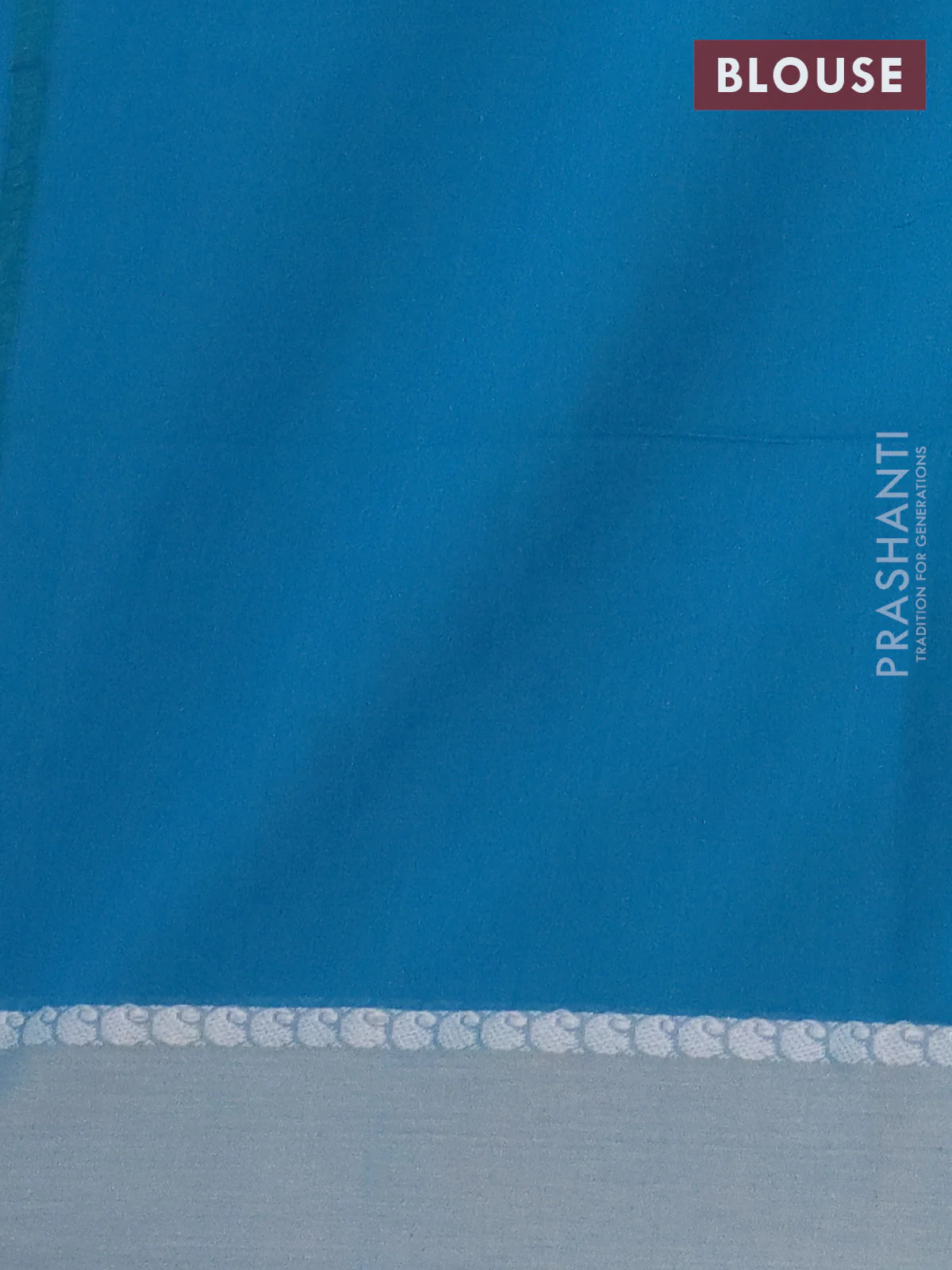 Bengal soft cotton saree cs blue with thread woven buttas and paisley thread woven simple border - Image 4