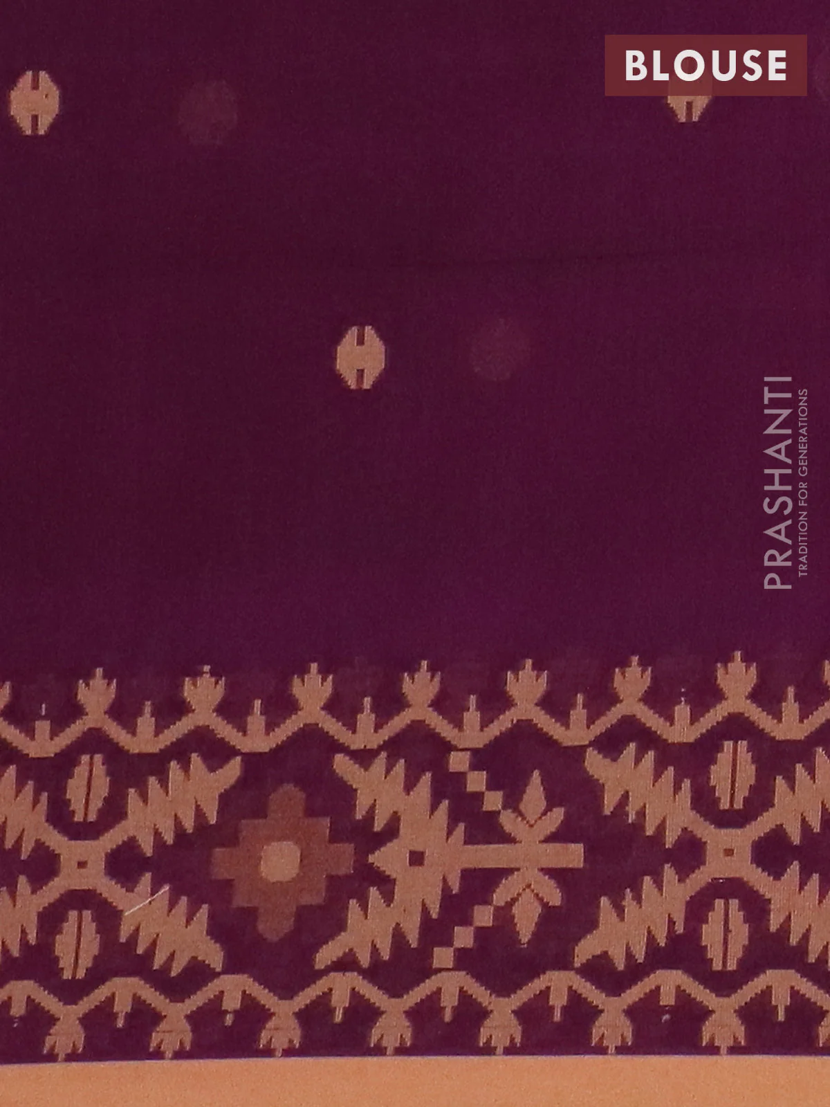 Bengal soft cotton saree dark magenta and sandal with thread woven buttas and thread woven border - Image 4