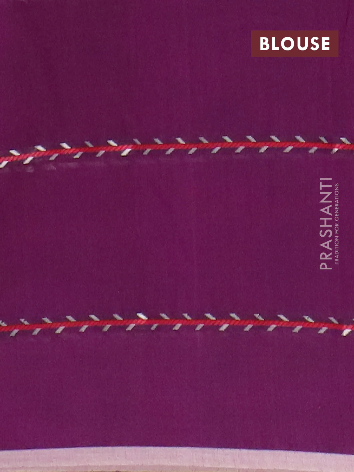 Bengal soft cotton saree dark magenta with allover thread weaves & buttas and piping border - Image 4