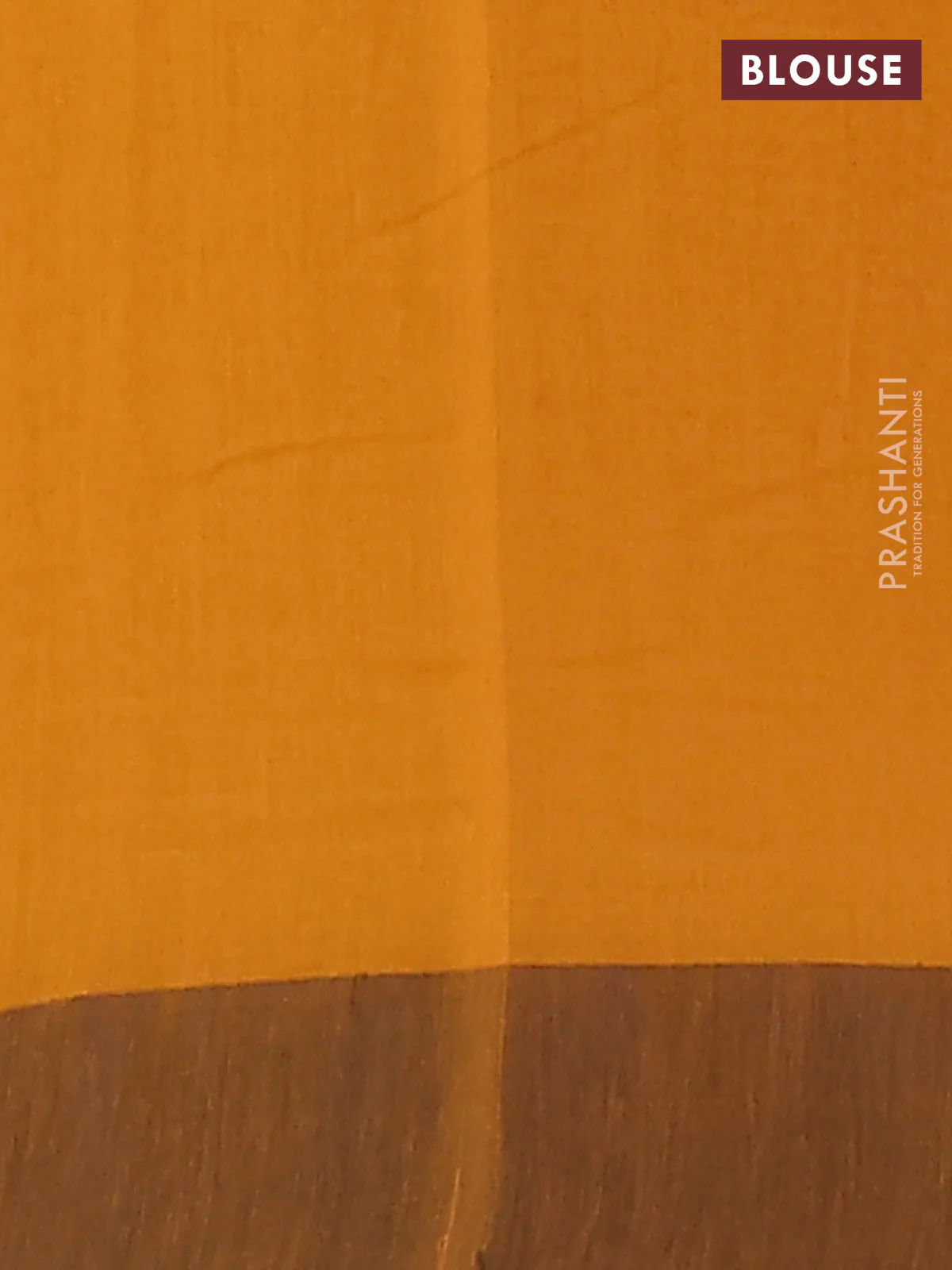 Bengal soft cotton saree dark mustard and black with allover butta weaves and simple border - Image 4