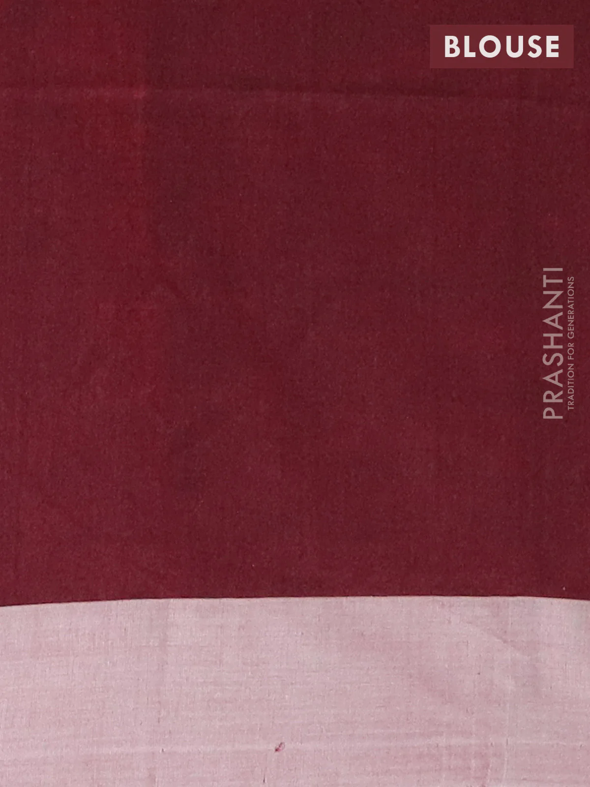 Bengal soft cotton saree deep maroon and beige with thread woven buttas and simple border - Image 4