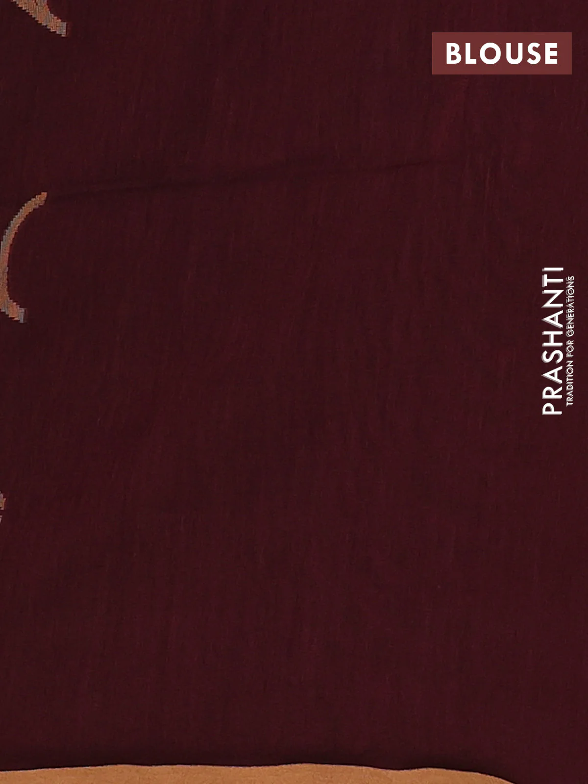 Bengal soft cotton saree deep maroon and sandal with allover thread & zari weaves and thread woven border - Image 4