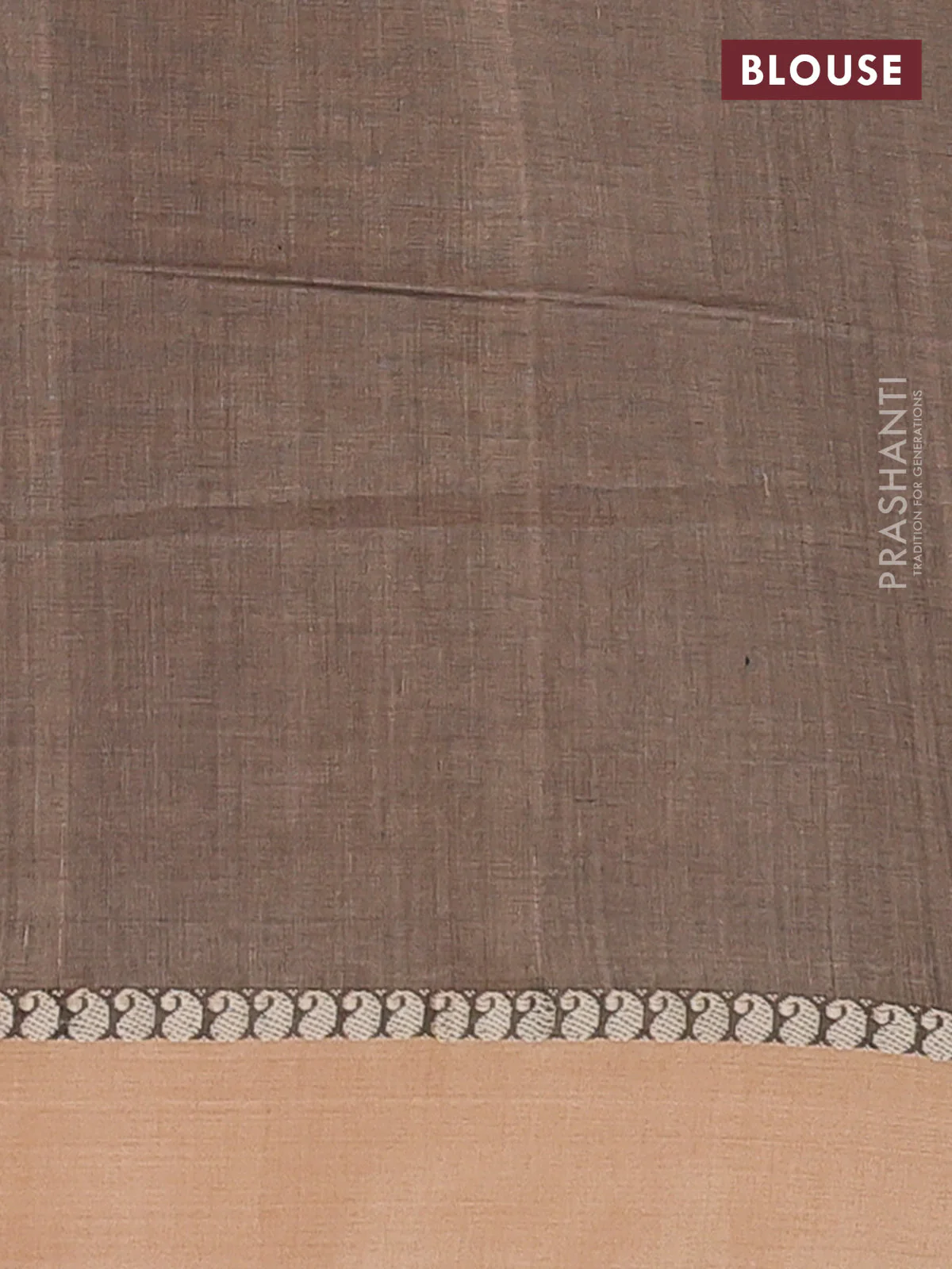 Bengal soft cotton saree deep maroon and sandal with thread woven buttas and paisley thread woven simple border - Image 4