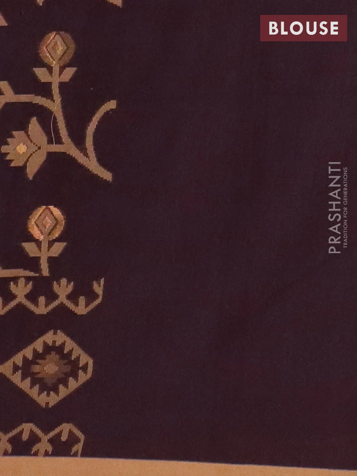 Bengal soft cotton saree deep wine and sandal with allover thread & zari weaves and thread woven border - Image 4