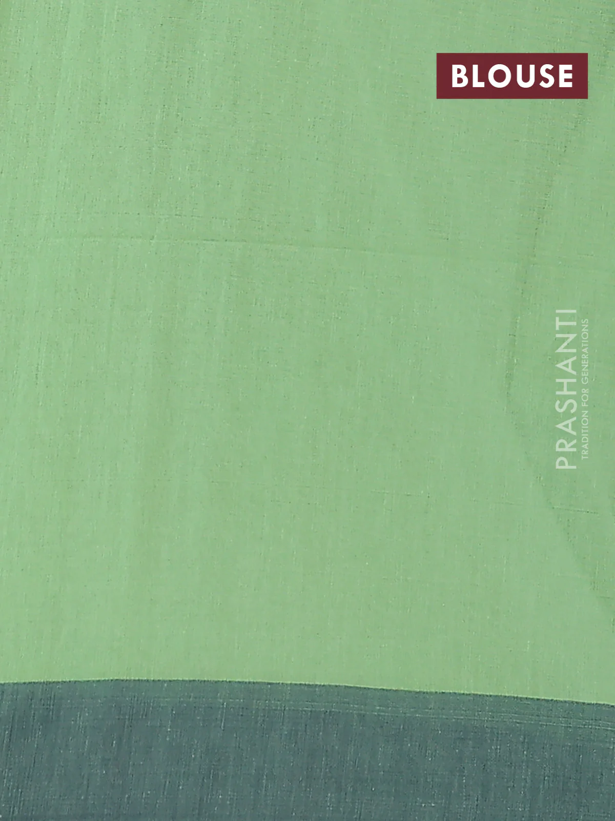 Bengal soft cotton saree green and blue with allover butta weaves and simple border - Image 4