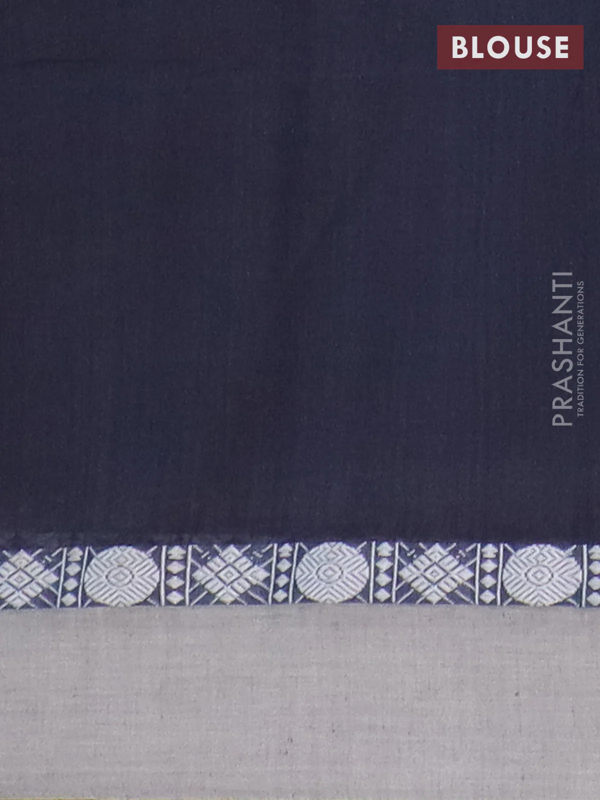 Bengal soft cotton saree grey and beige with thread woven buttas and thread woven simple border - Image 4
