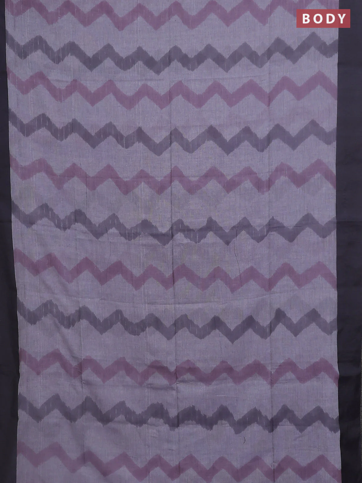 Bengal soft cotton saree grey and black with allover weaves and simple border - Image 2