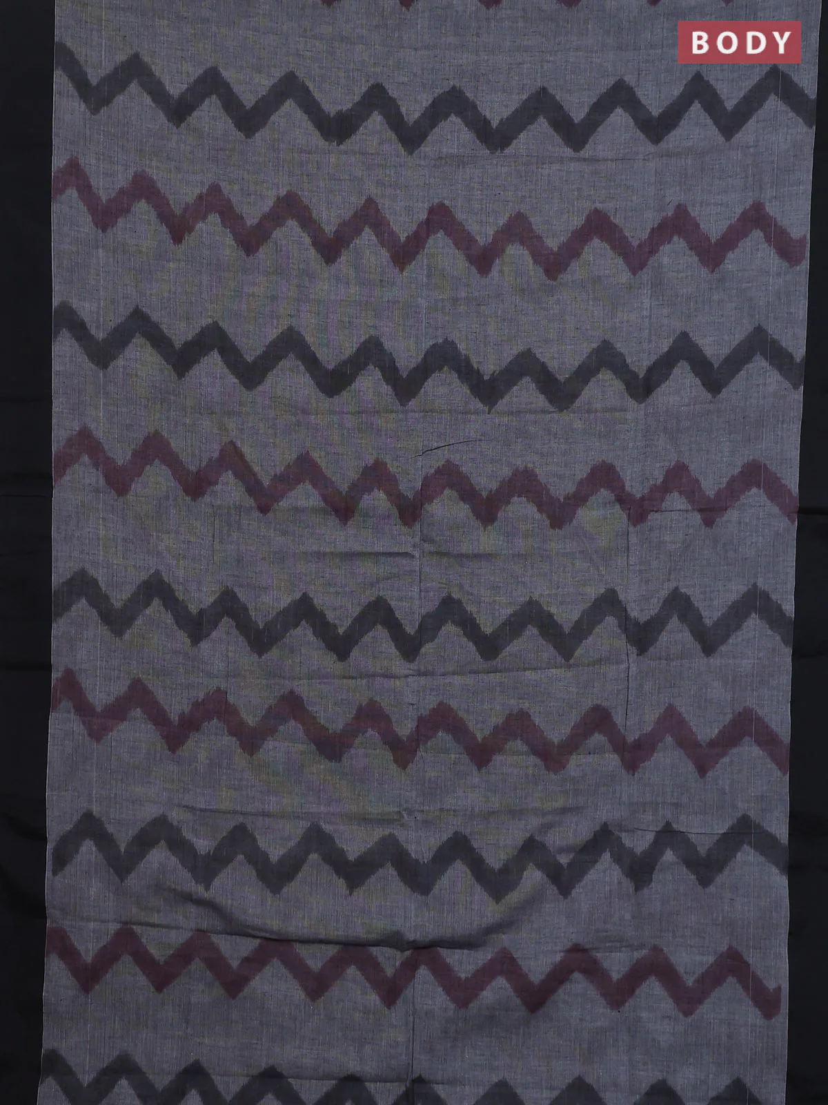 Bengal soft cotton saree grey and maroon with allover weaves and simple border - Image 2