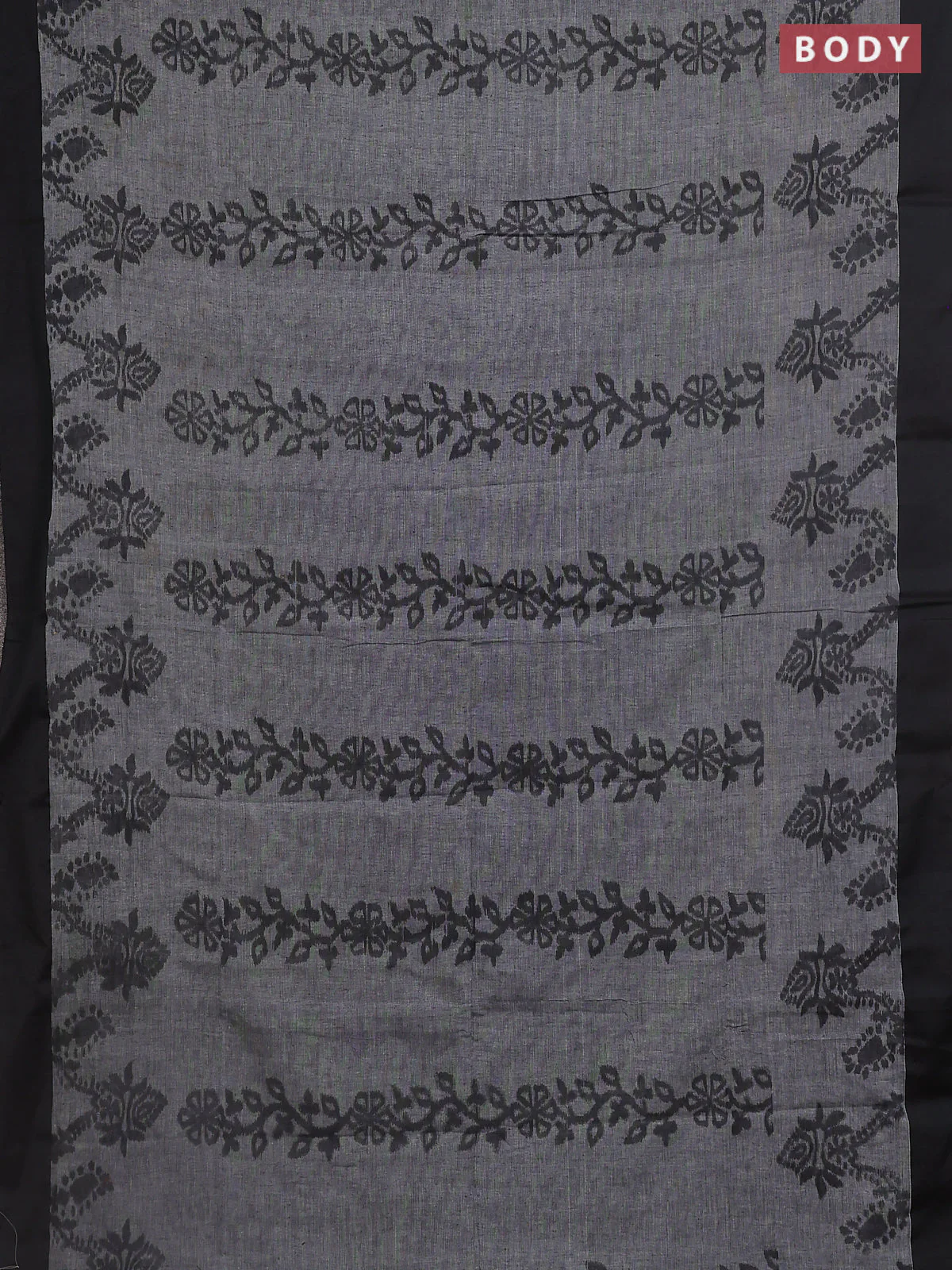Bengal soft cotton saree grey and maroon with allover weaves and simple border - Image 2