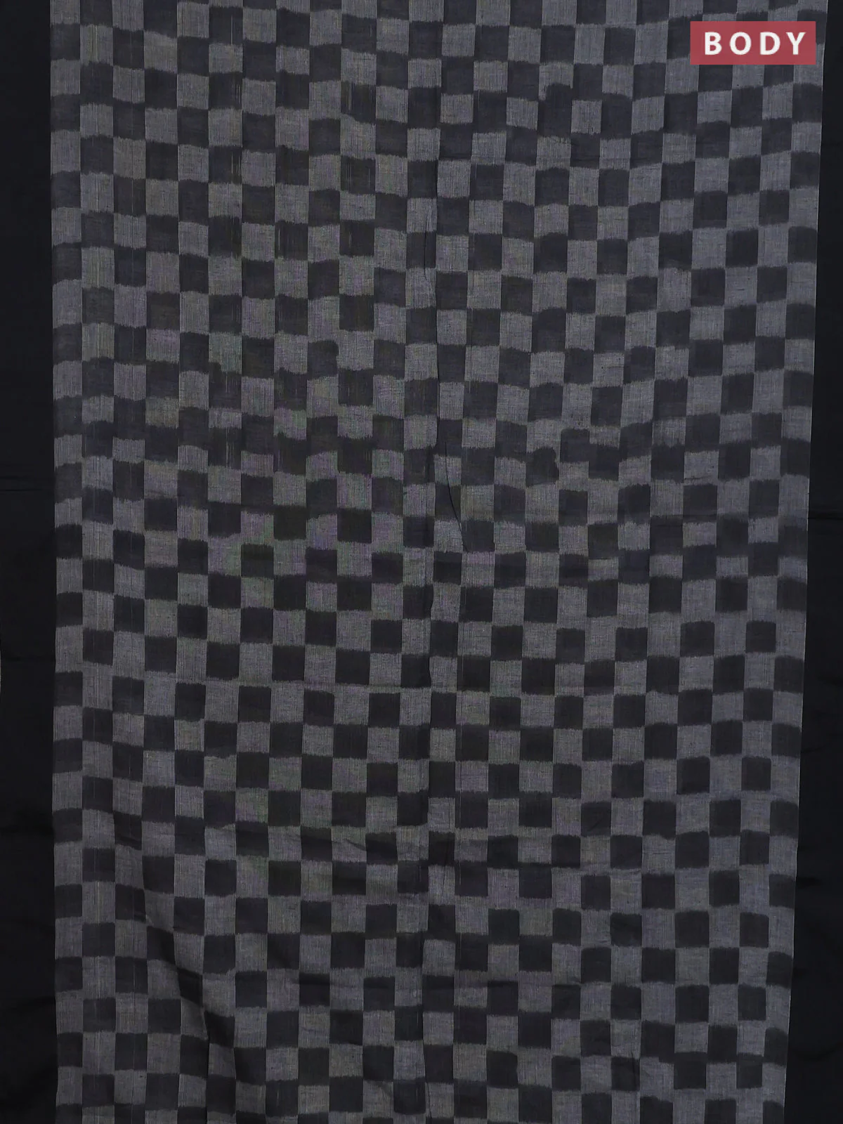 Bengal soft cotton saree grey and maroon with allover weaves and simple border - Image 2