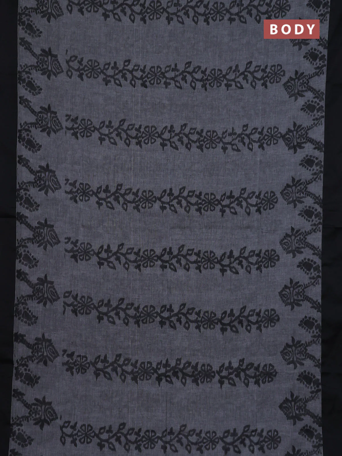 Bengal soft cotton saree grey and maroon with allover weaves and simple border - Image 2