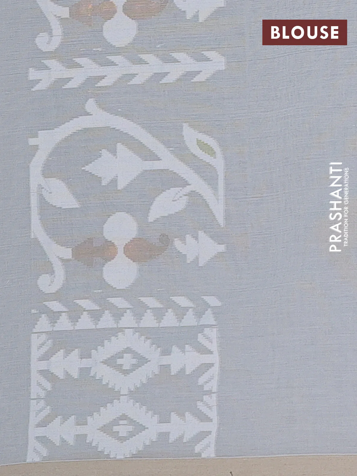 Bengal soft cotton saree grey with allover thread weaves and thread woven border - Image 4