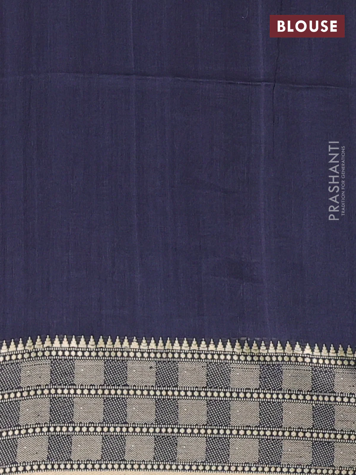 Bengal soft cotton saree grey with thread woven buttas and temple design thread woven border - Image 4