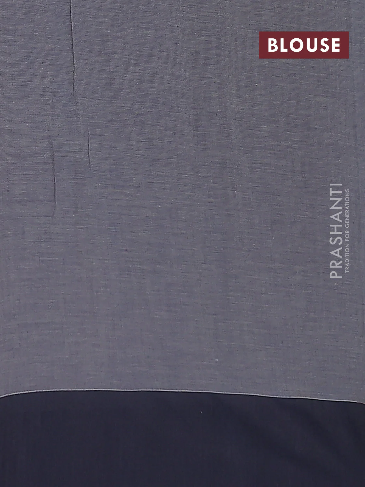 Bengal soft cotton saree greyish blue and black with allover weaves and simple border - Image 4