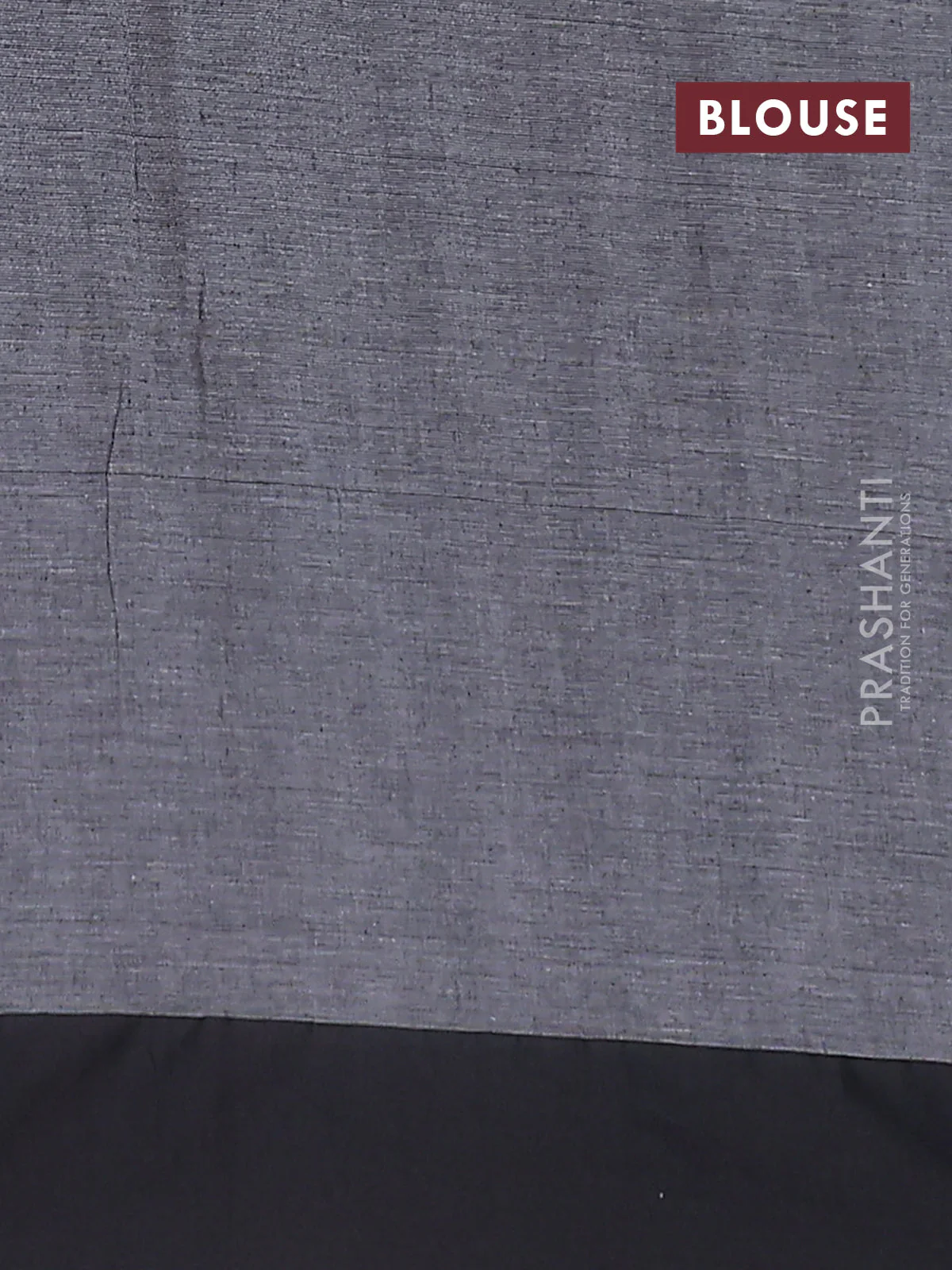 Bengal soft cotton saree greyish blue and grey with allover weaves and simple border - Image 4