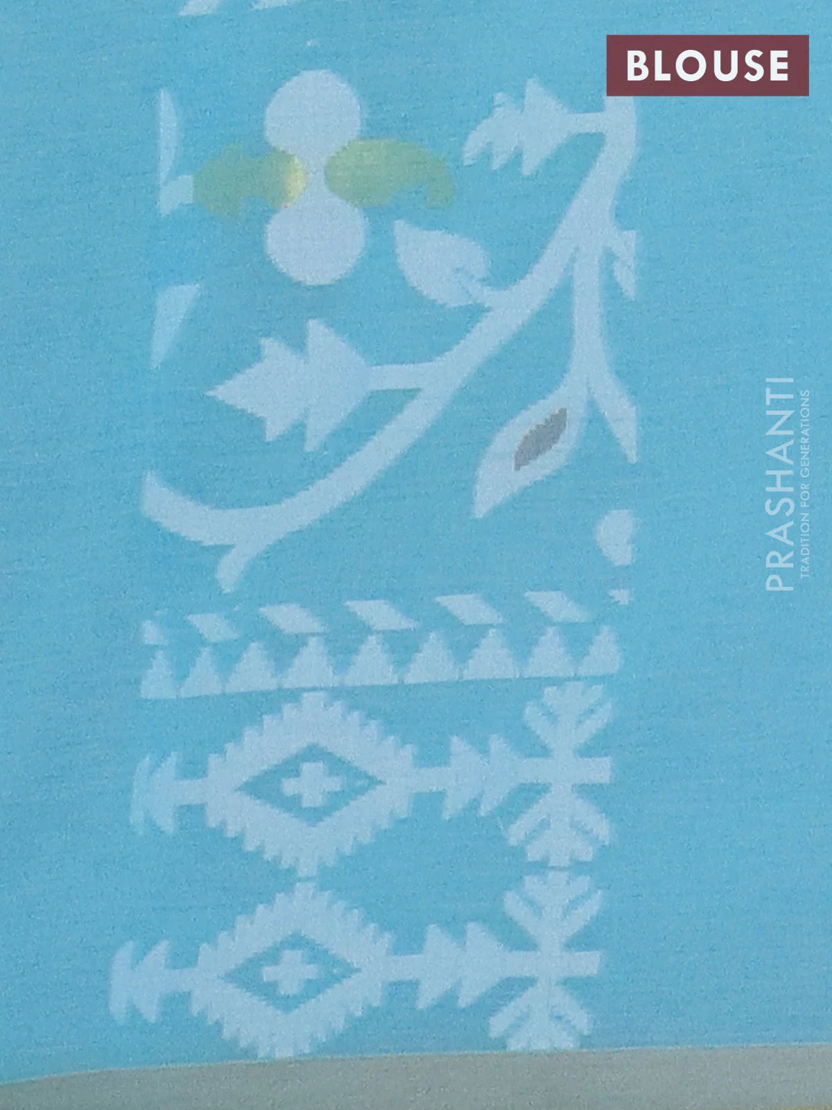 Bengal soft cotton saree light blue with allover thread weaves and thread woven border - Image 4