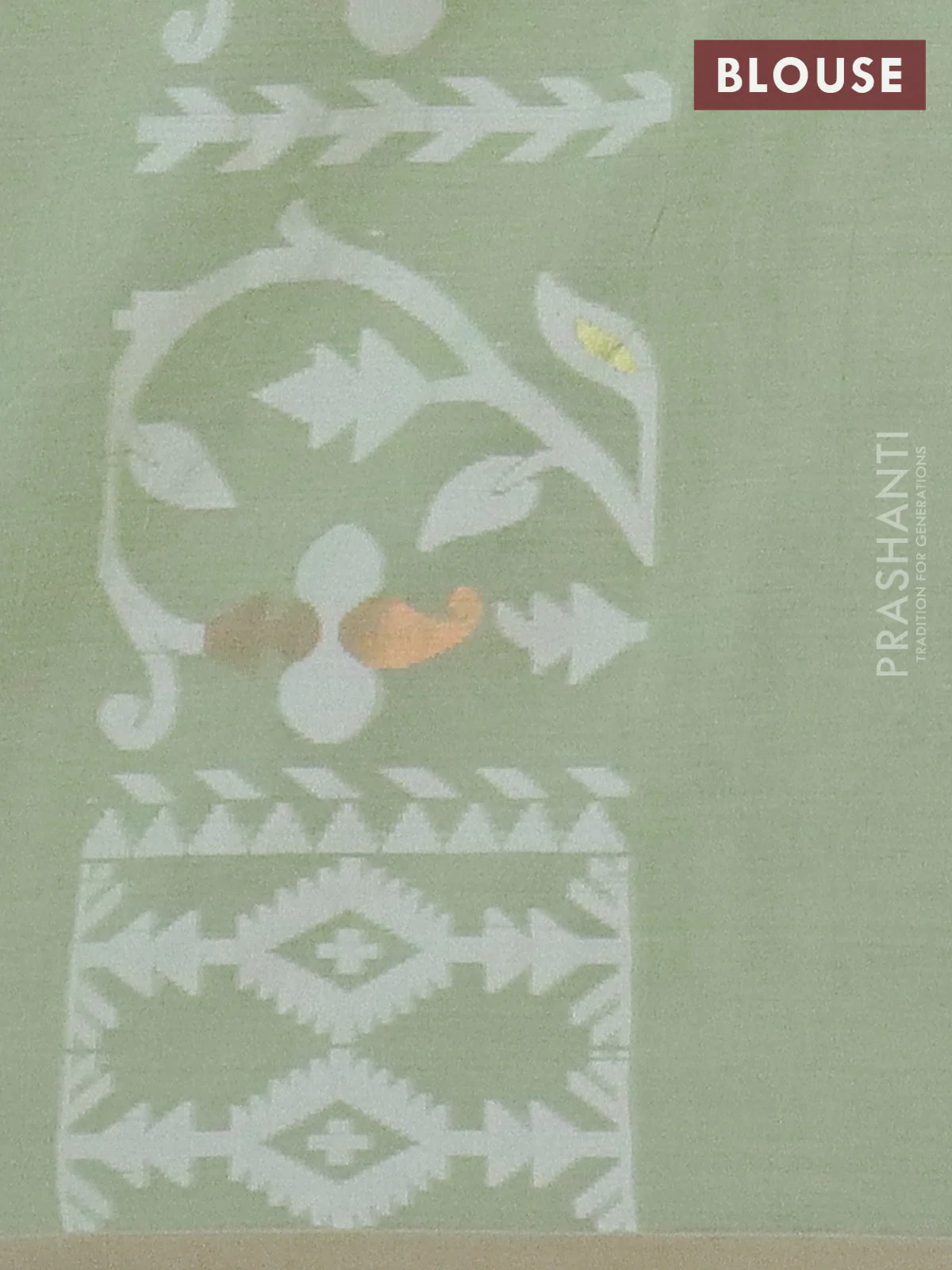 Bengal soft cotton saree light green with allover thread weaves and thread woven border - Image 4