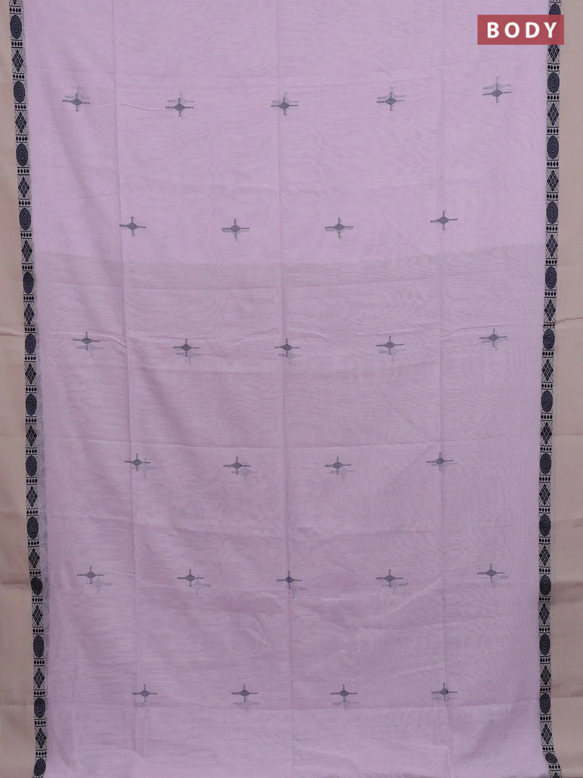 Bengal soft cotton saree light pink with thread woven buttas and thread woven simple border - Image 2