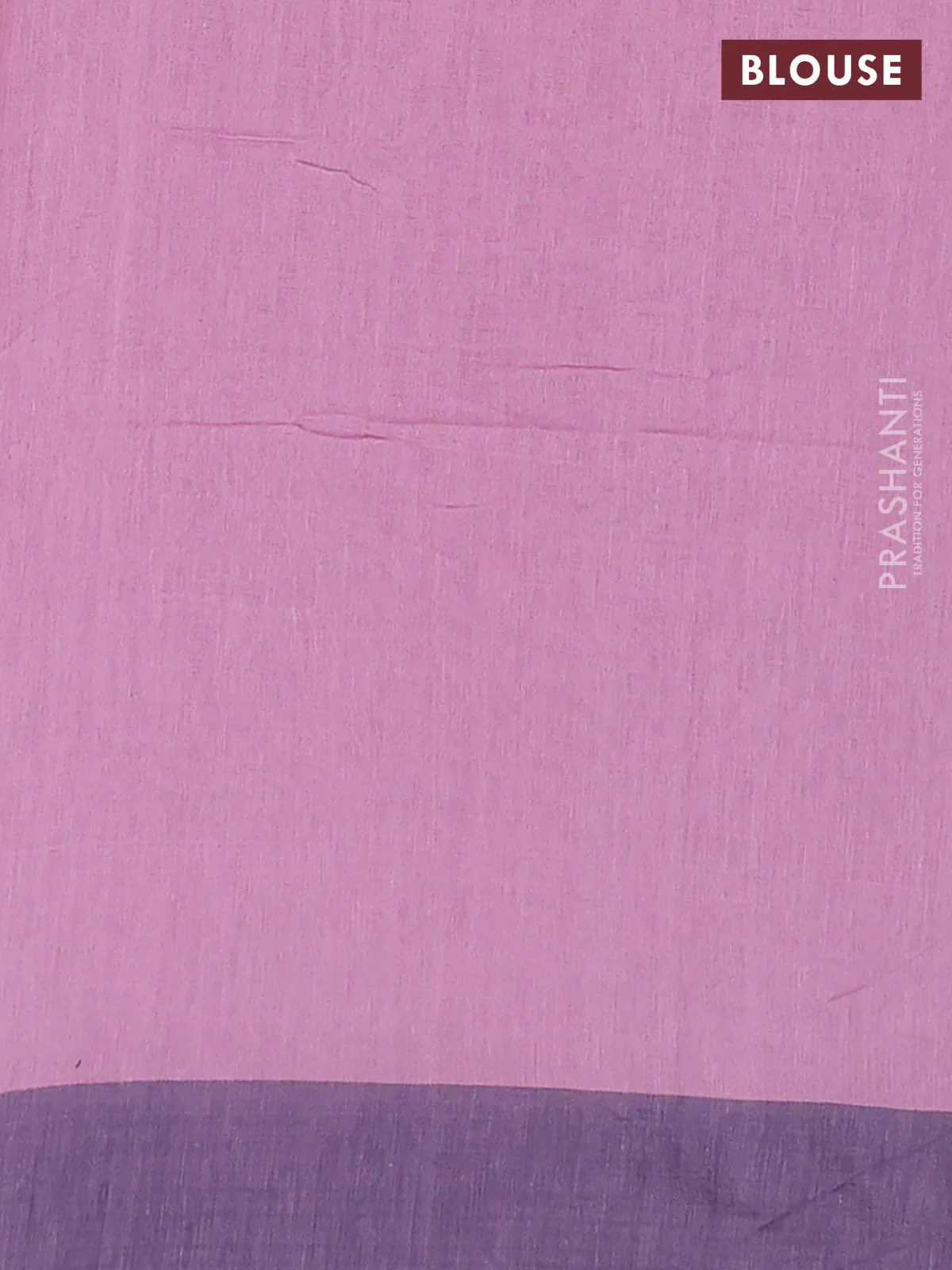 Bengal soft cotton saree mauve pink and blue with allover butta weaves and simple border - Image 4