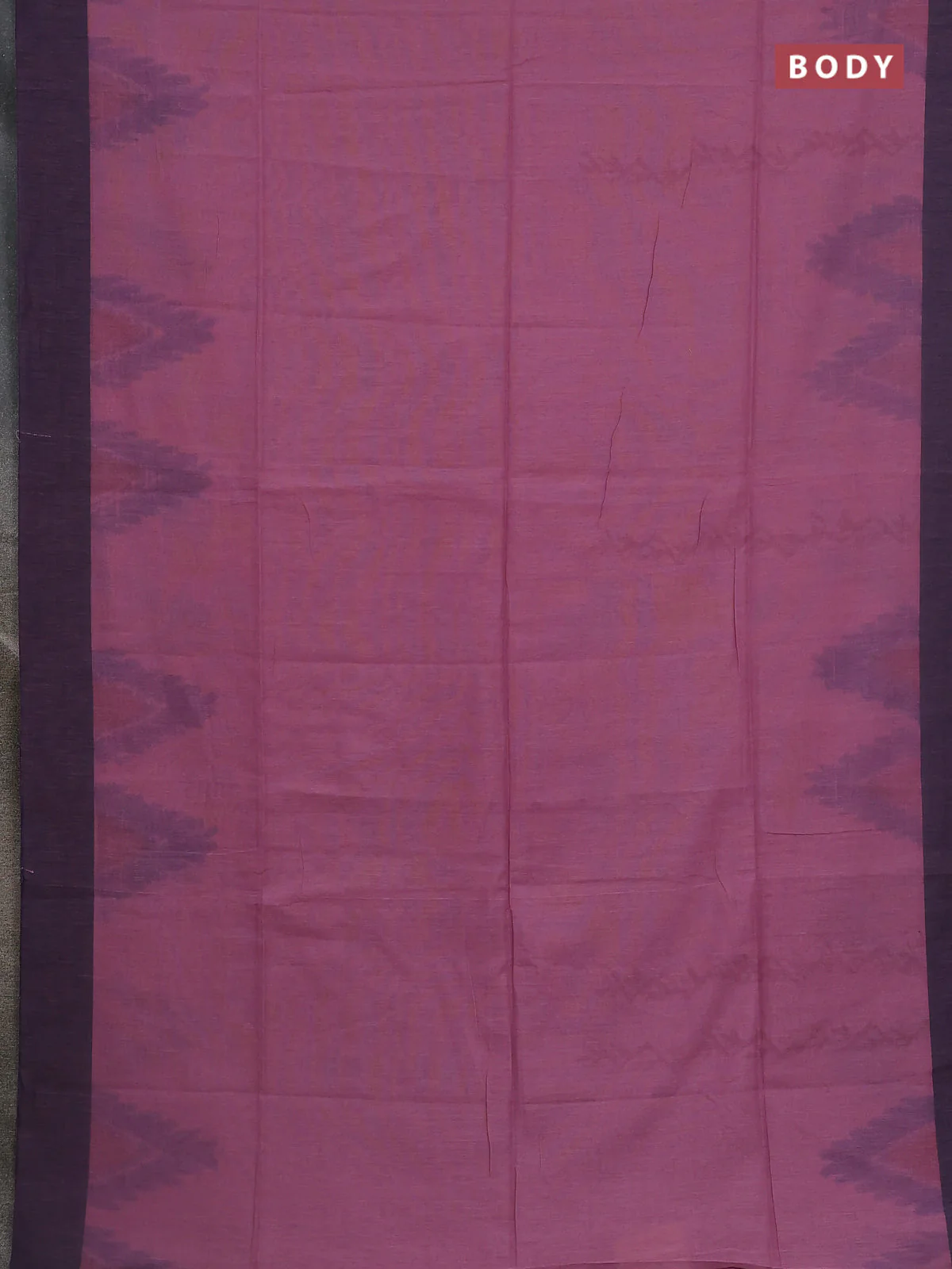 Bengal soft cotton saree mauve pink and navy blue with weaves and simple border - Image 2
