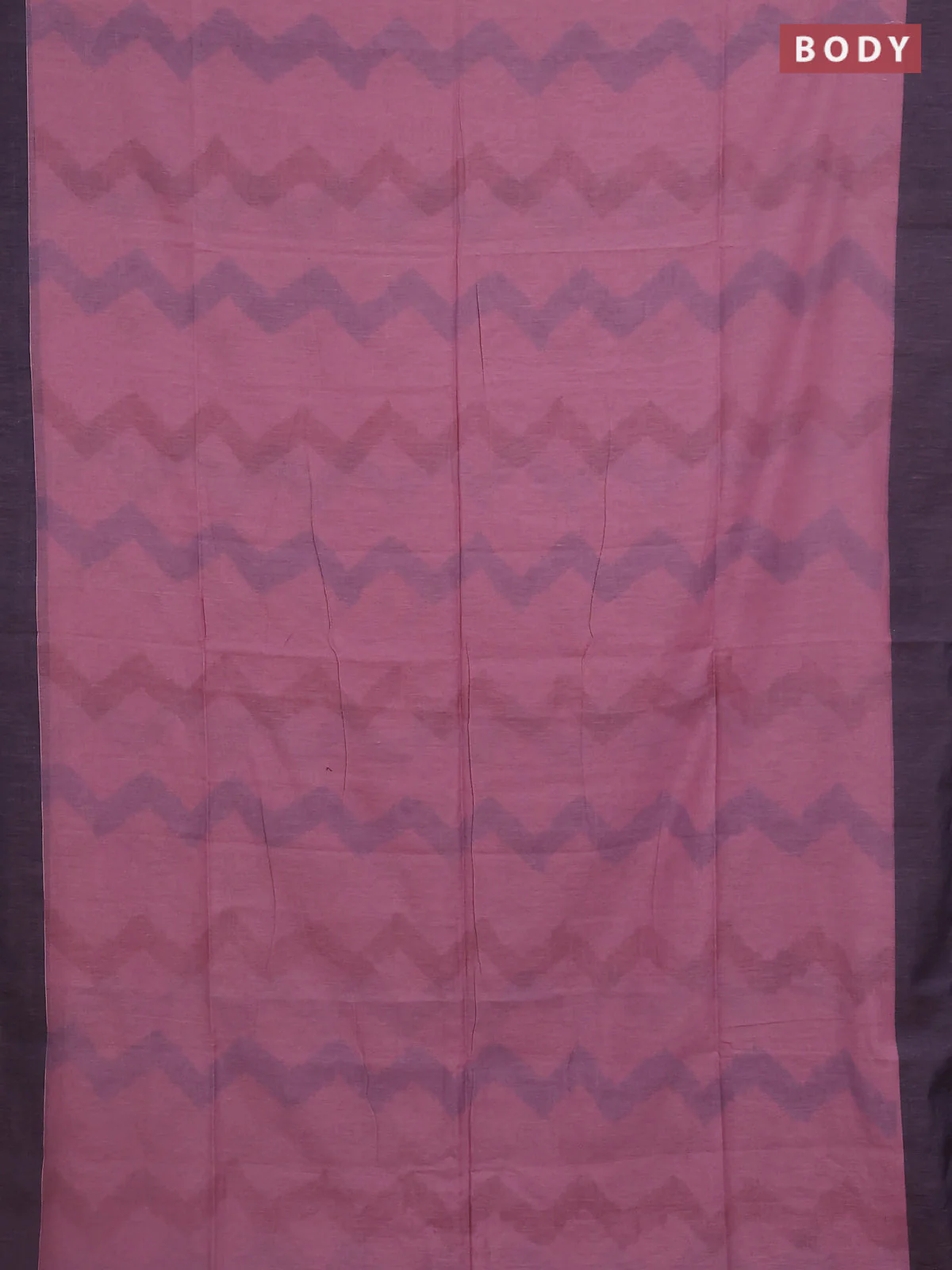 Bengal soft cotton saree mavue pink and navy blue with allover weaves and simple border - Image 2