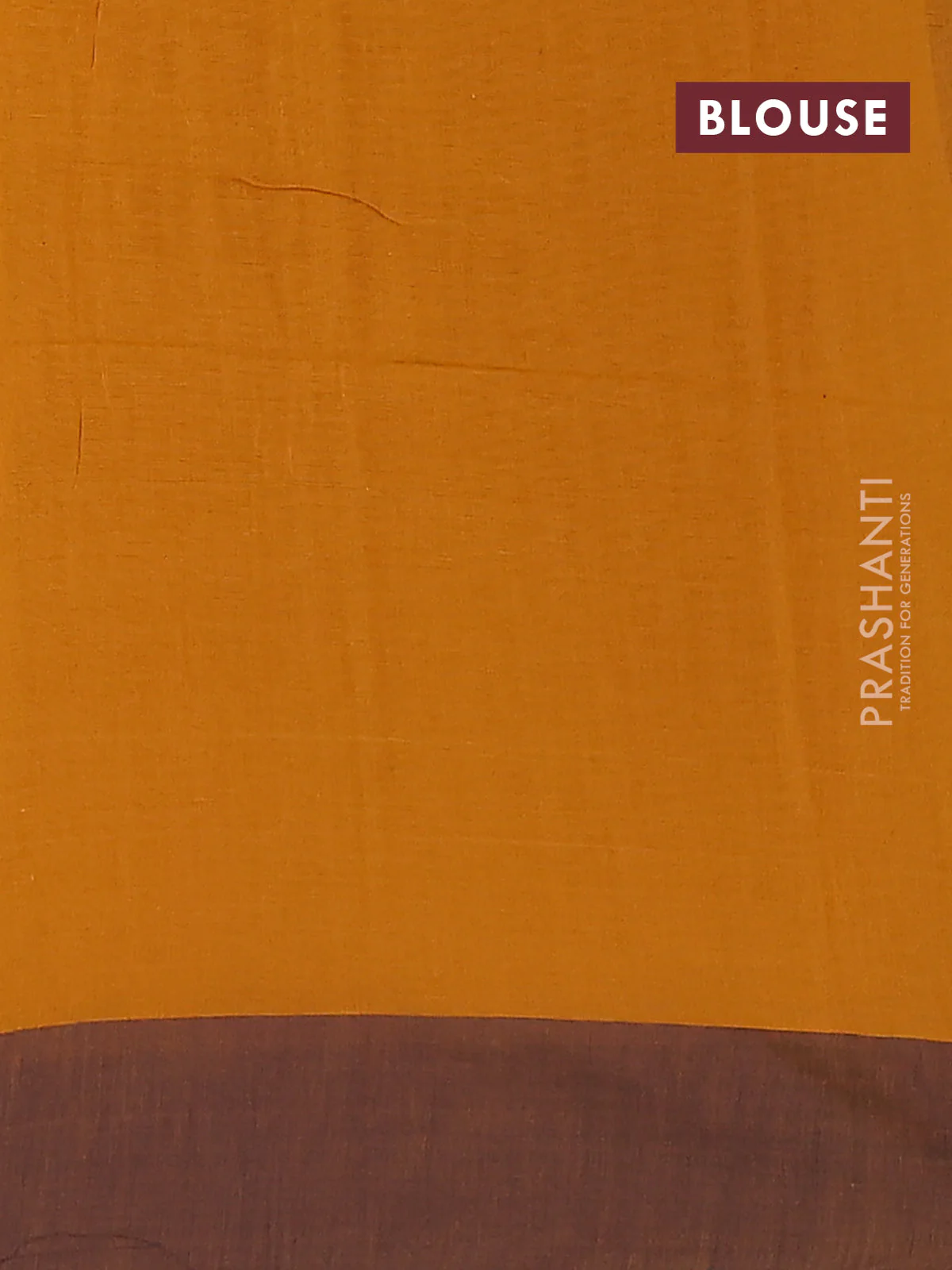 Bengal soft cotton saree mustard shade and navy blue with butta weaves and simple border - Image 4