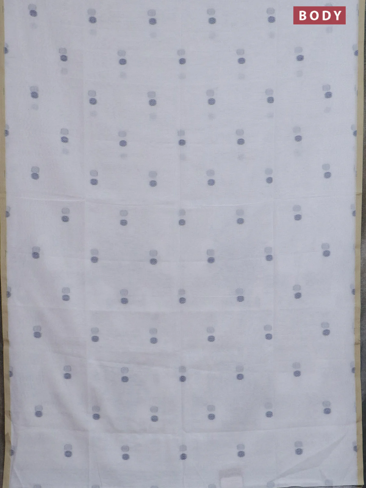 Bengal soft cotton saree off white and beige with thread woven buttas and piping border