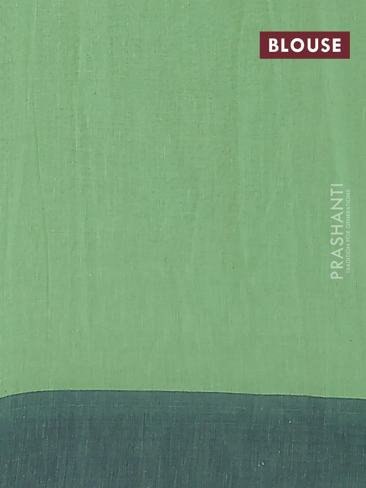 Bengal soft cotton saree pastel green and navy blue with weaves and simple border - Image 4
