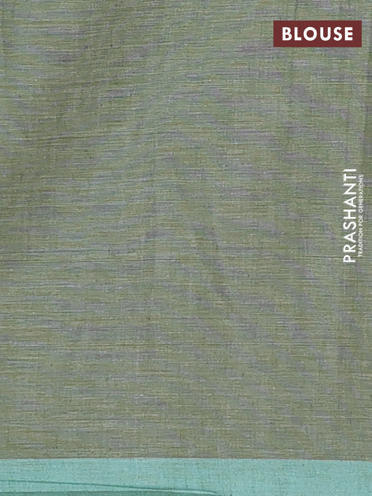 Bengal soft cotton saree pastel green with thread woven buttas and piping border - Image 4