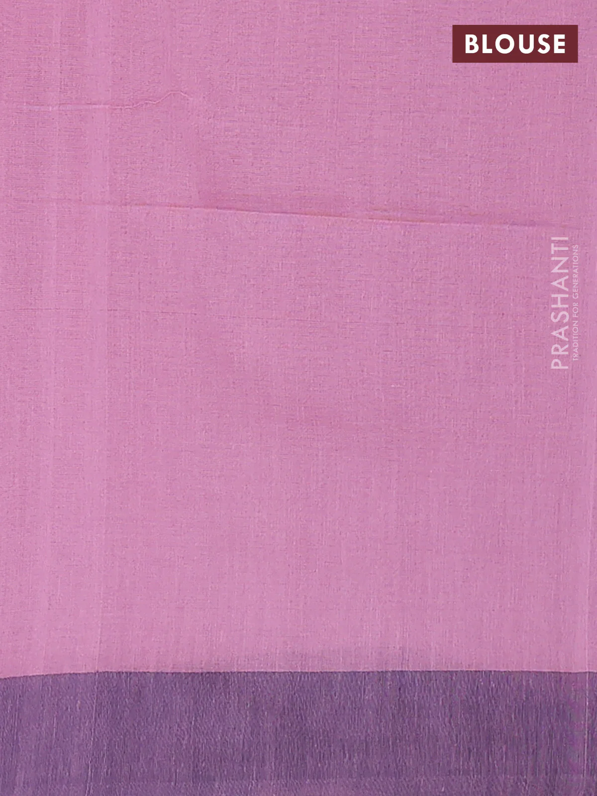 Bengal soft cotton saree pastel pink and navy blue with allover weaves and simple border - Image 4