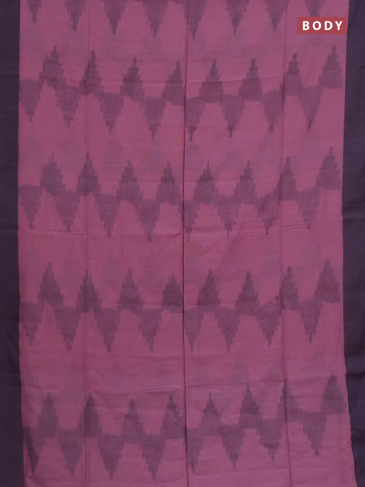 Bengal soft cotton saree pastel pink and navy blue with allover weaves and simple border - Image 2