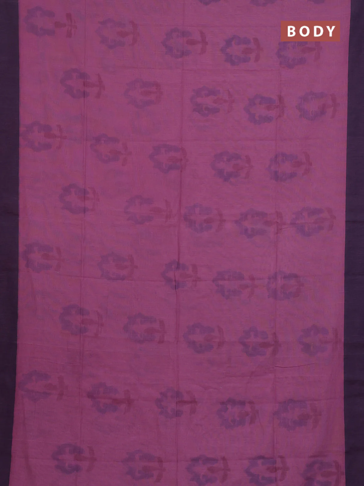 Bengal soft cotton saree pastel pink and navy blue with allover weaves and simple border - Image 2