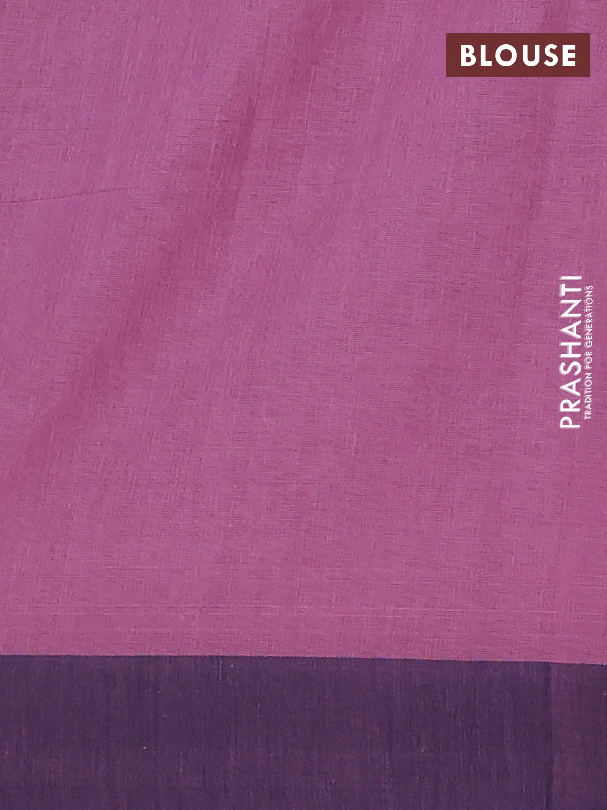 Bengal soft cotton saree pastel pink and navy blue with allover weaves and simple border - Image 4