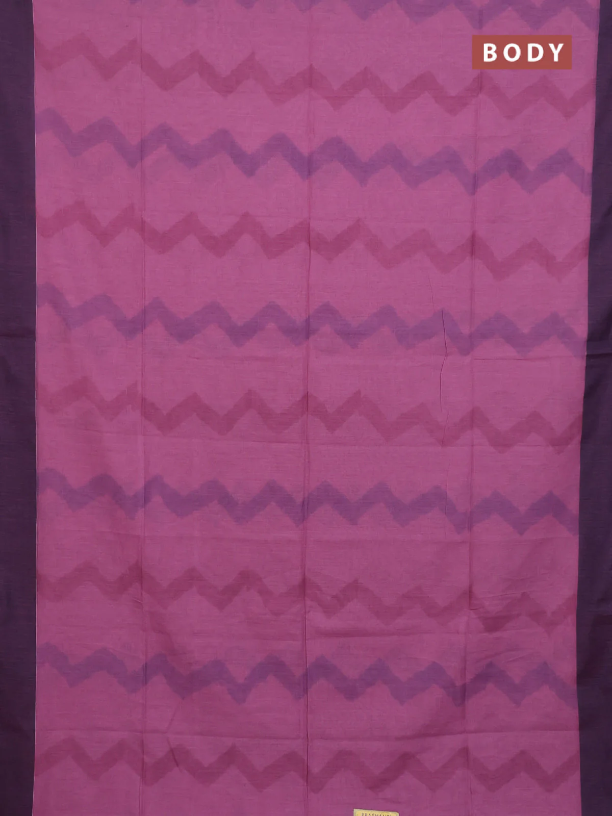 Bengal soft cotton saree pastel pink and navy blue with allover weaves and simple border - Image 2