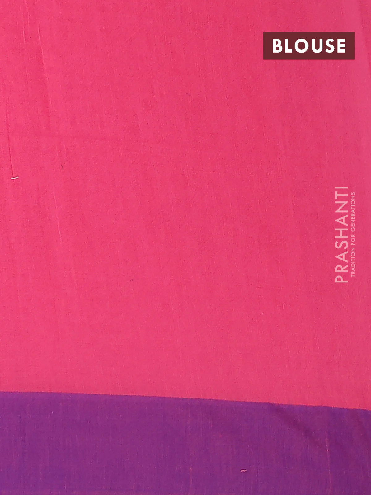 Bengal soft cotton saree peach pink and blue with allover butta weaves and simple border - Image 4