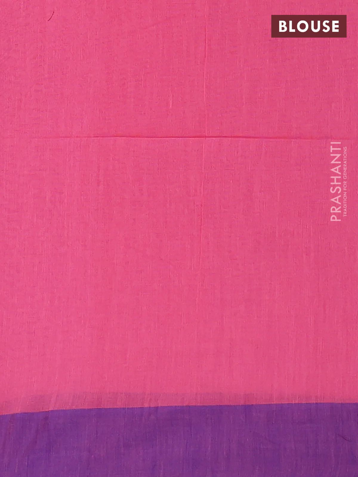 Bengal soft cotton saree peach pink and blue with allover weaves and simple border - Image 4