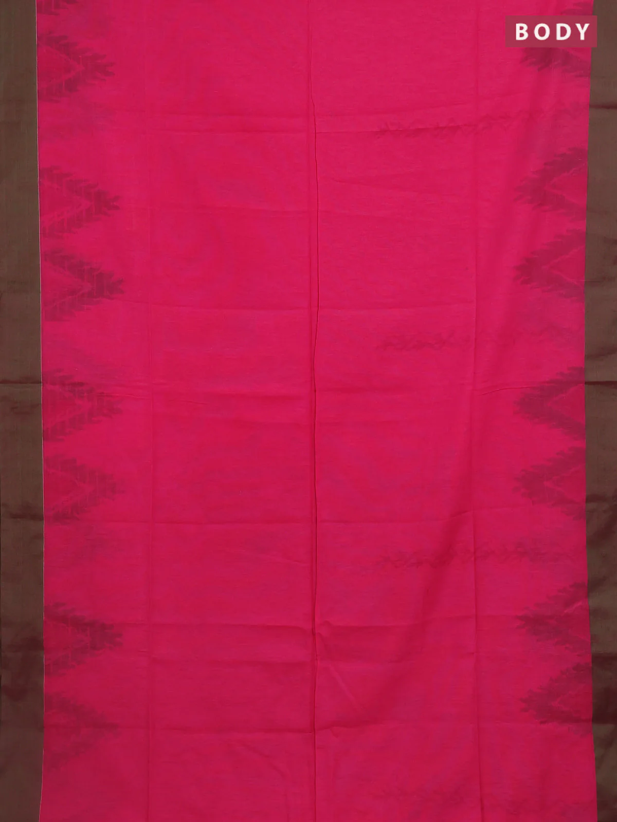 Bengal soft cotton saree peach pink and green with allover butta weaves and simple border - Image 2