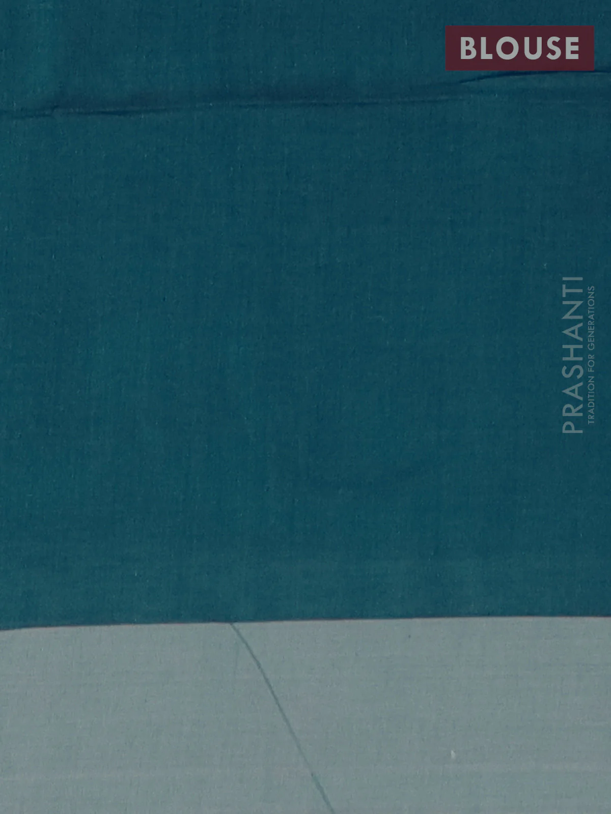 Bengal soft cotton saree peacock blue and beige with thread woven buttas and simple border - Image 4