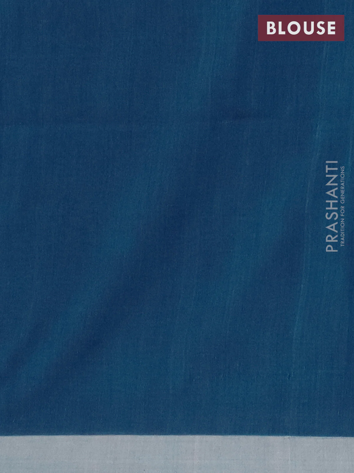 Bengal soft cotton saree peacock blue and beige with thread woven buttas and simple border - Image 4