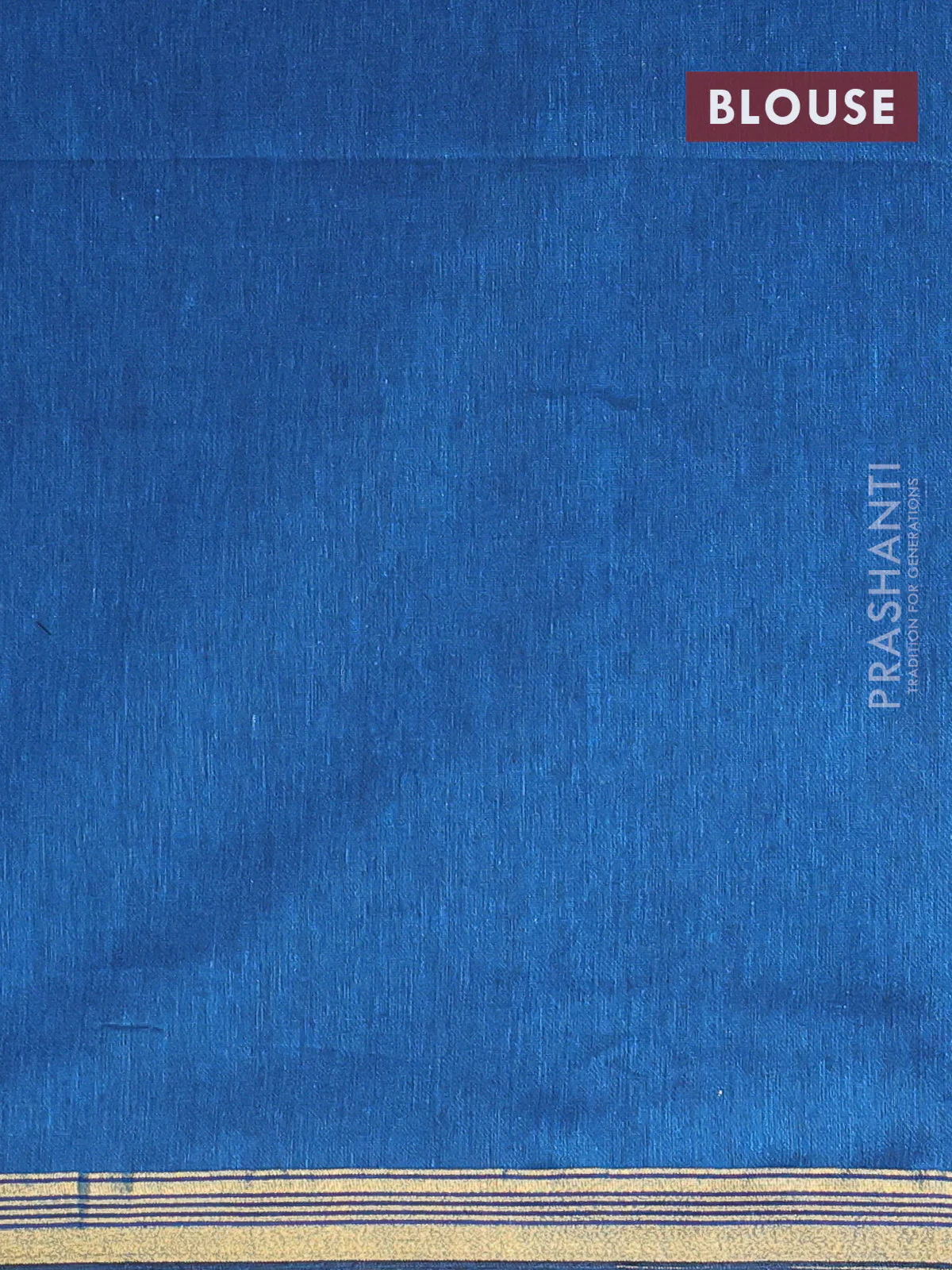 Bengal soft cotton saree peacock blue with plain body and zari woven piping border - Image 4