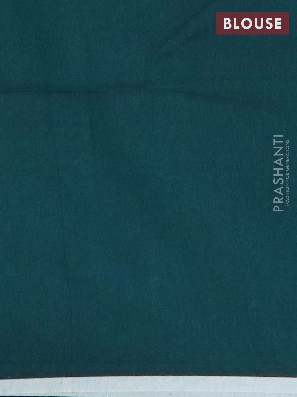 Bengal soft cotton saree peacock green and off white with thread woven buttas and piping border - Image 4
