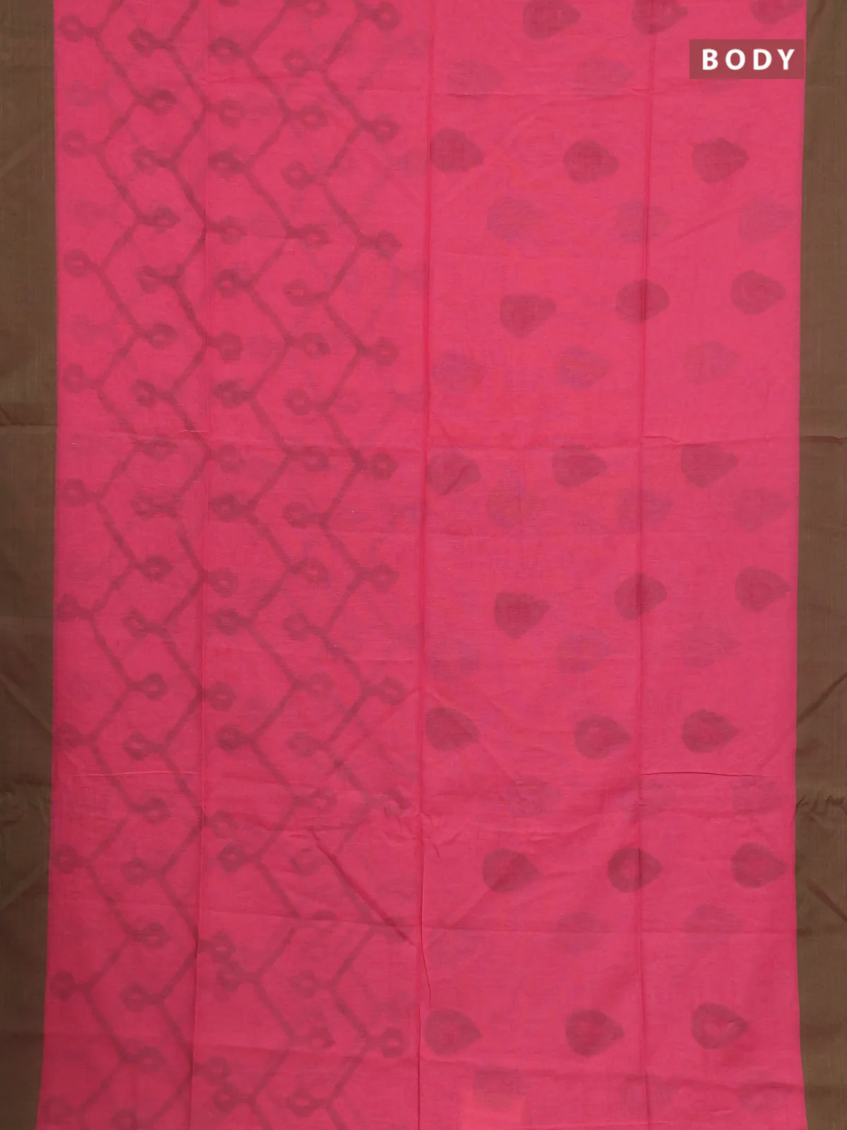 Bengal soft cotton saree pink and dual shade of green with allover weaves and simple border - Image 2