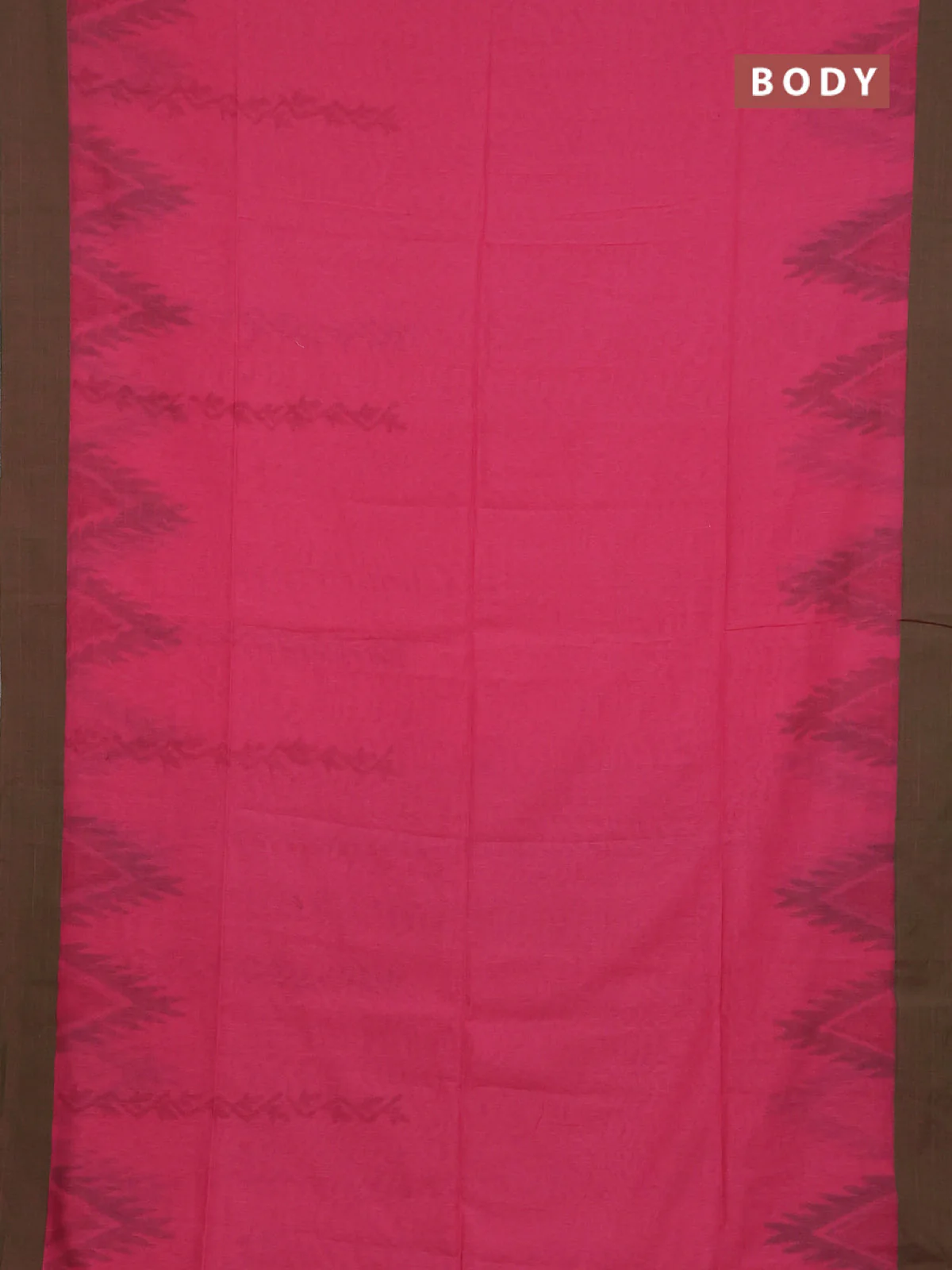 Bengal soft cotton saree pink and green with weaves and simple border - Image 2