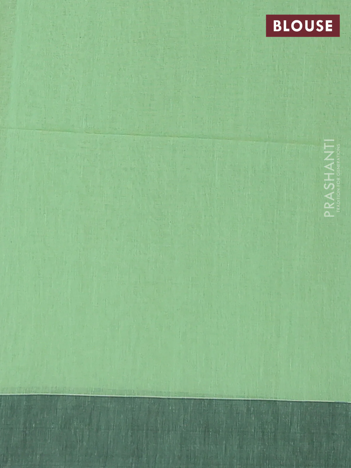 Bengal soft cotton saree pista green and black with allover butta weaves and simple border - Image 4