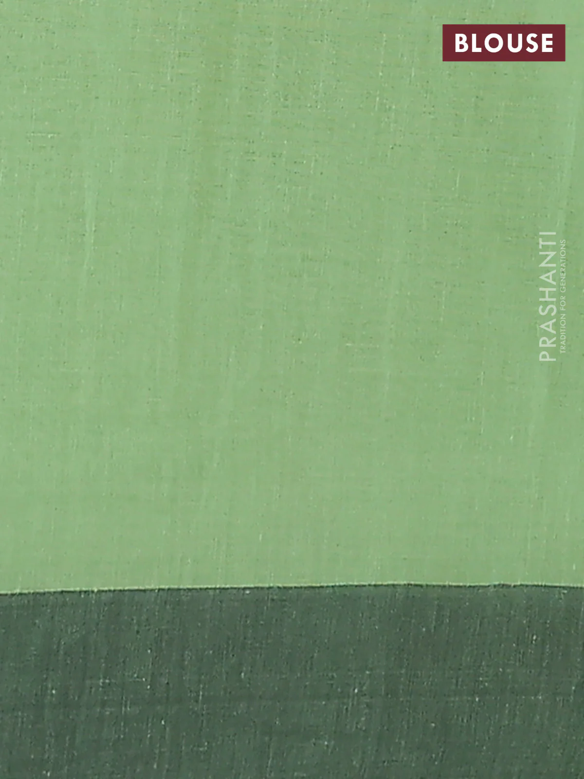 Bengal soft cotton saree pista green and black with allover weaves and simple border - Image 4
