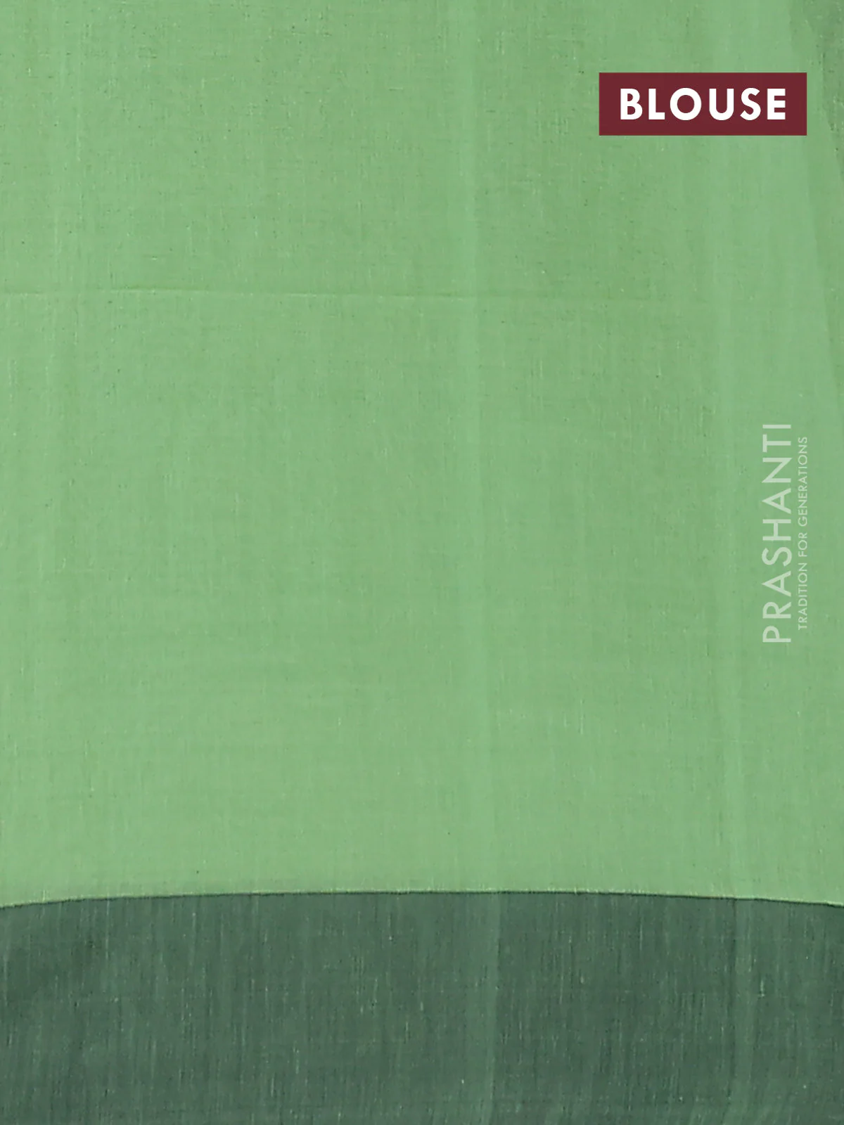 Bengal soft cotton saree pista green and black with allover weaves and simple border - Image 4