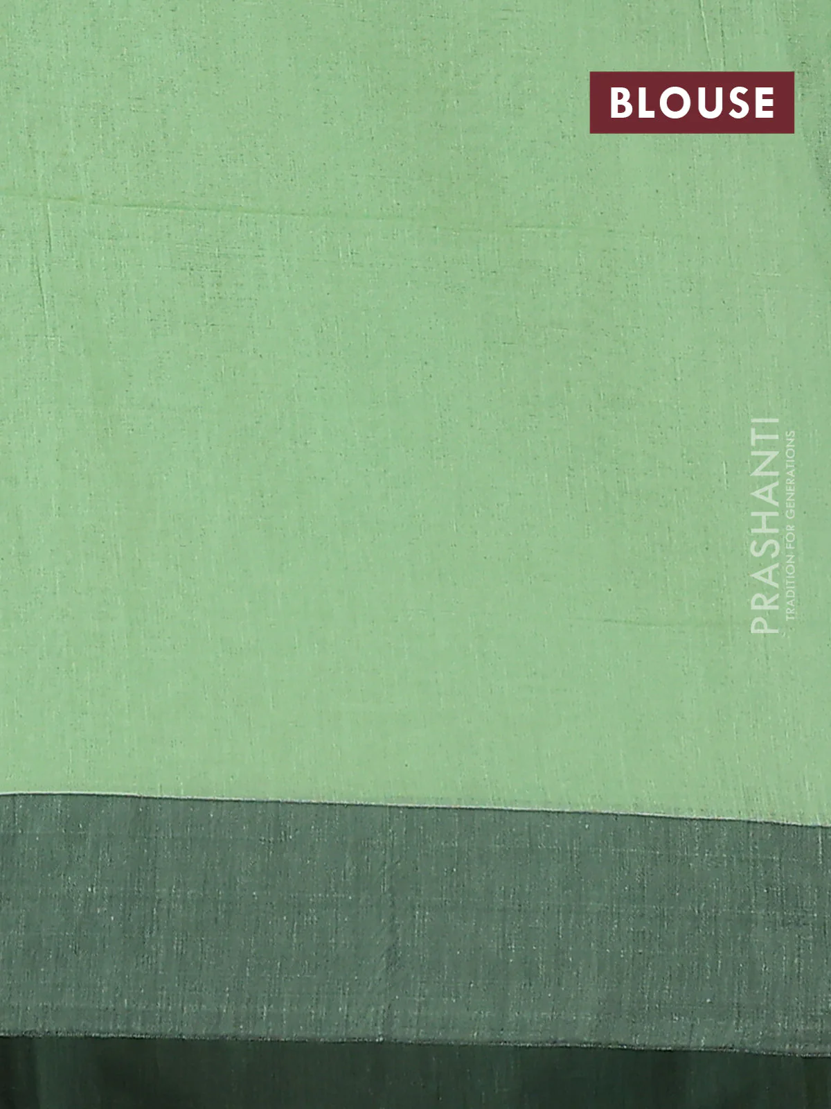 Bengal soft cotton saree pista green and black with allover weaves and simple border - Image 4