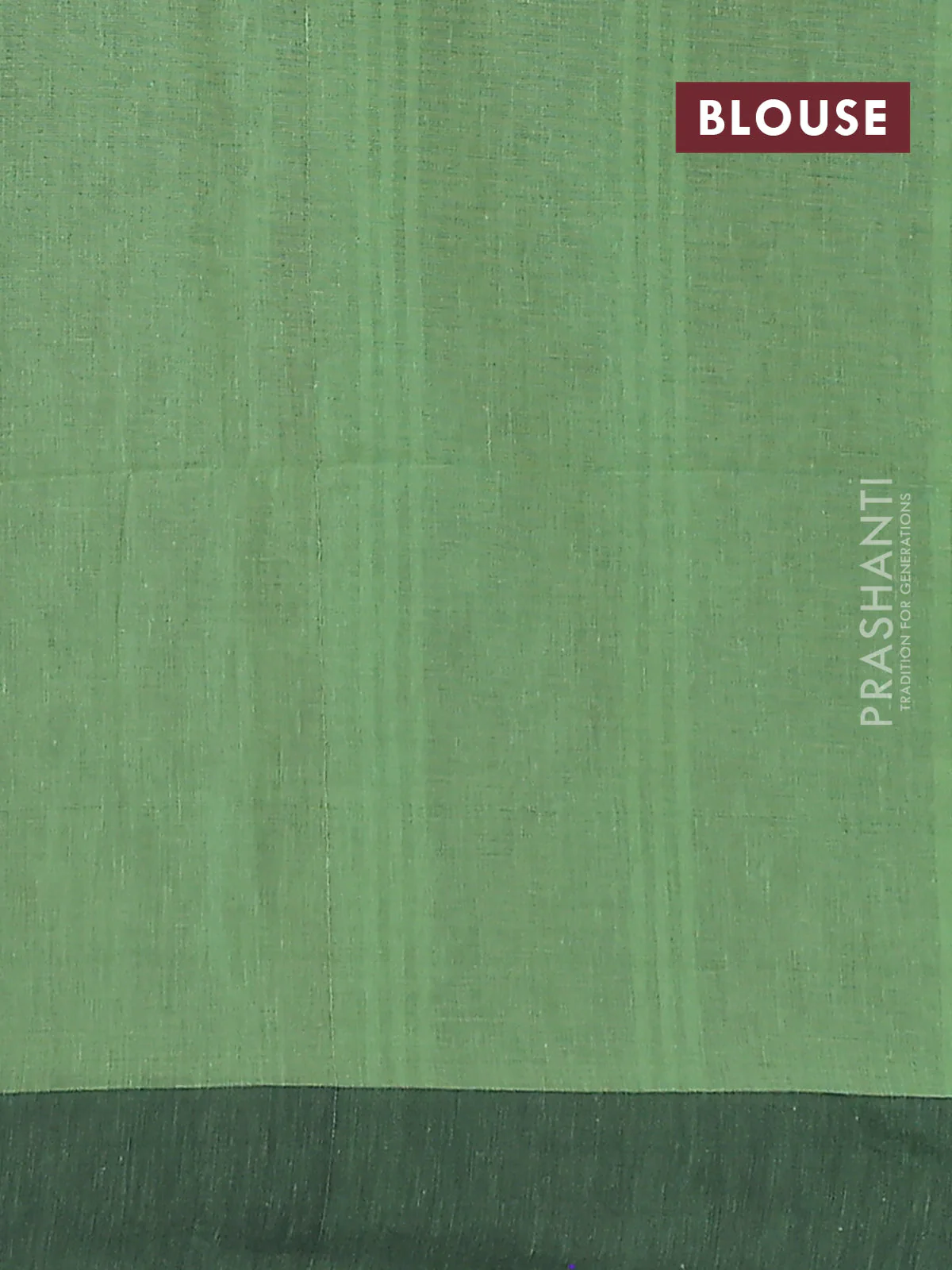 Bengal soft cotton saree pista green and black with allover weaves and simple border - Image 4